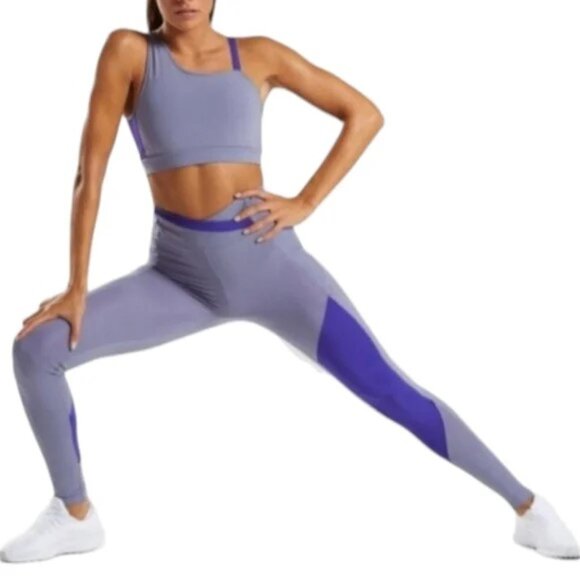 Crossover waist colorblock leggings - Picture 1 of 4